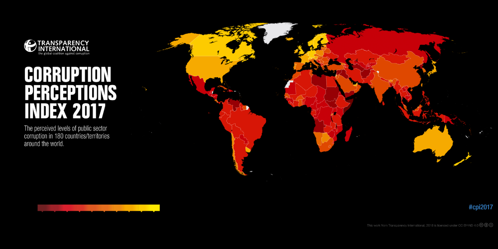 Corruption Perceptions Index for 2017: Kyrgyzstan moved up one.